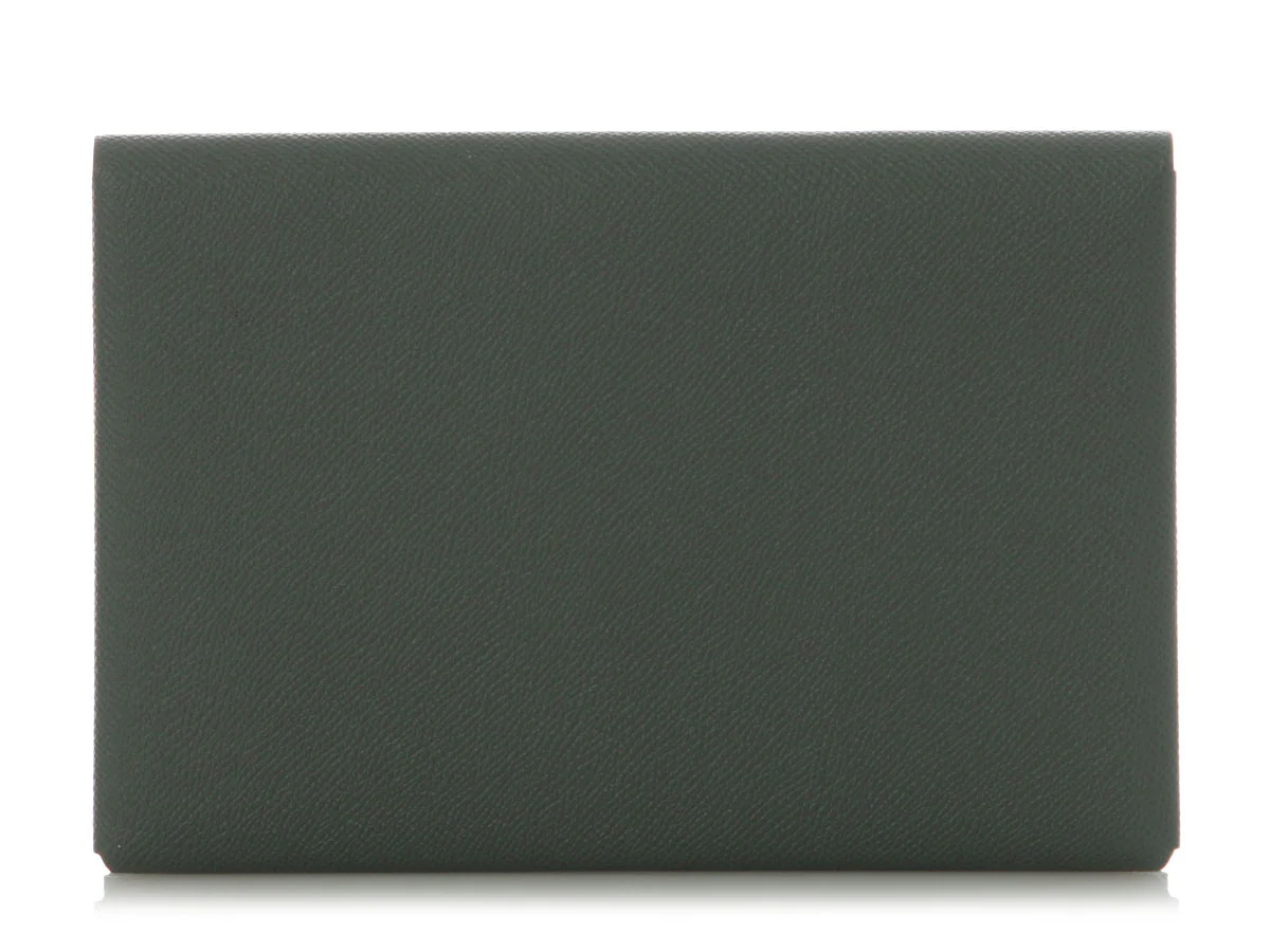 Hermès Gray Epsom Calvi Pochette MM with Pouch - Image 4