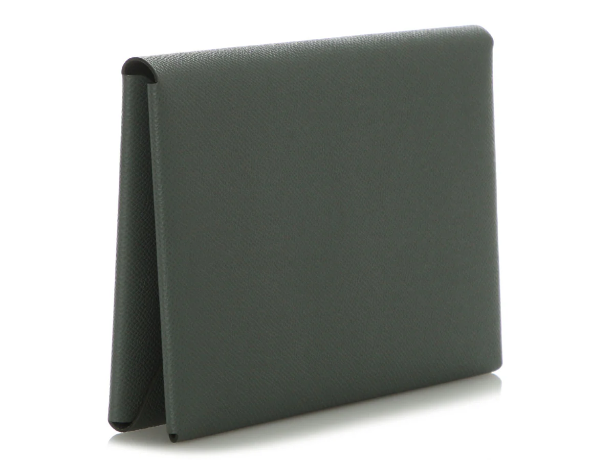 Hermès Gray Epsom Calvi Pochette MM with Pouch - Image 5