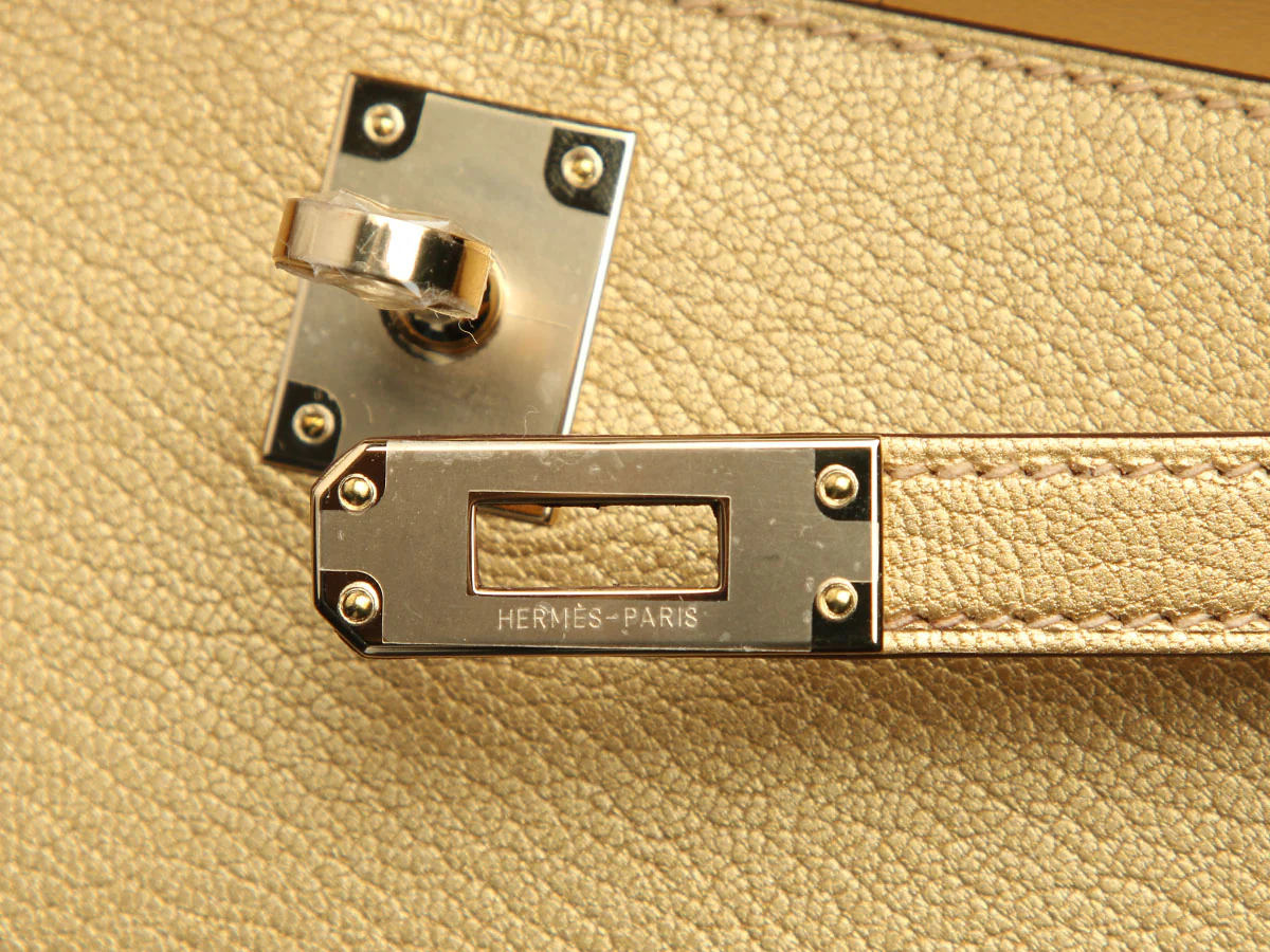 Hermès Mini Gold Doré Chamkilight Chèvre Kelly 20 - Image 10