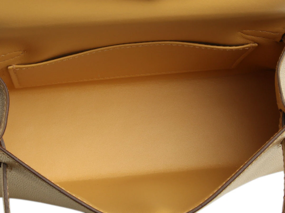Hermès Mini Gold Doré Chamkilight Chèvre Kelly 20 - Image 11