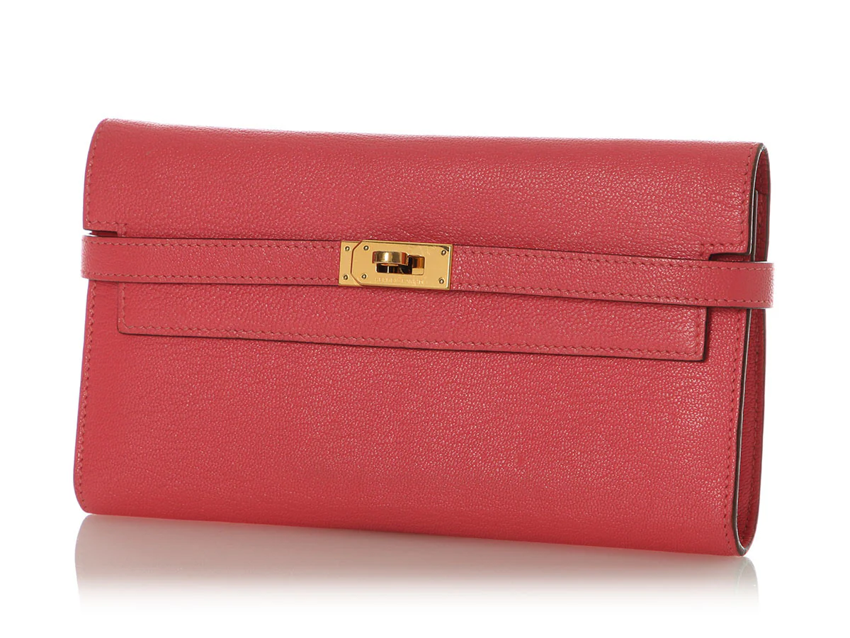 Hermès Rose Azalée Chèvre Kelly Long Wallet - Image 2