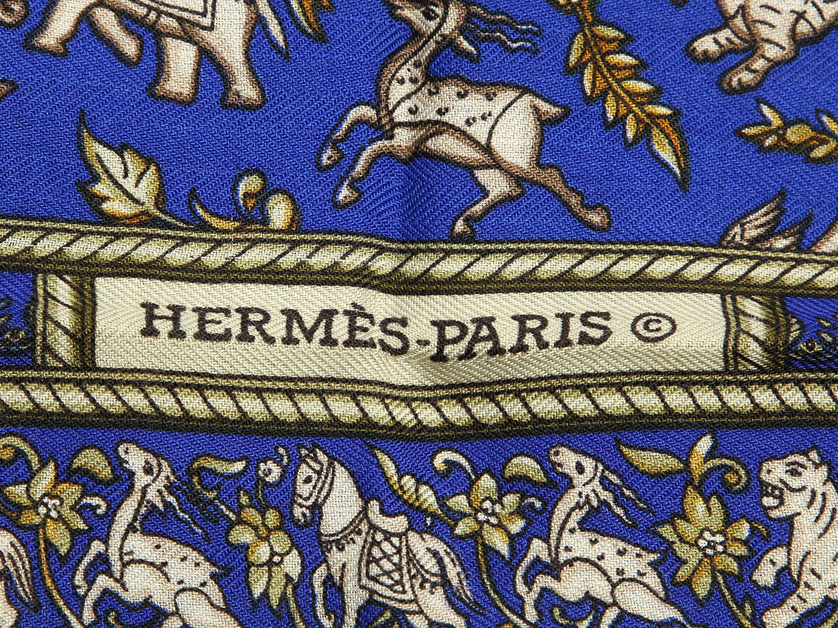 Hermès Chasse en Inde Cashmere Silk Shawl 140cm - Image 2