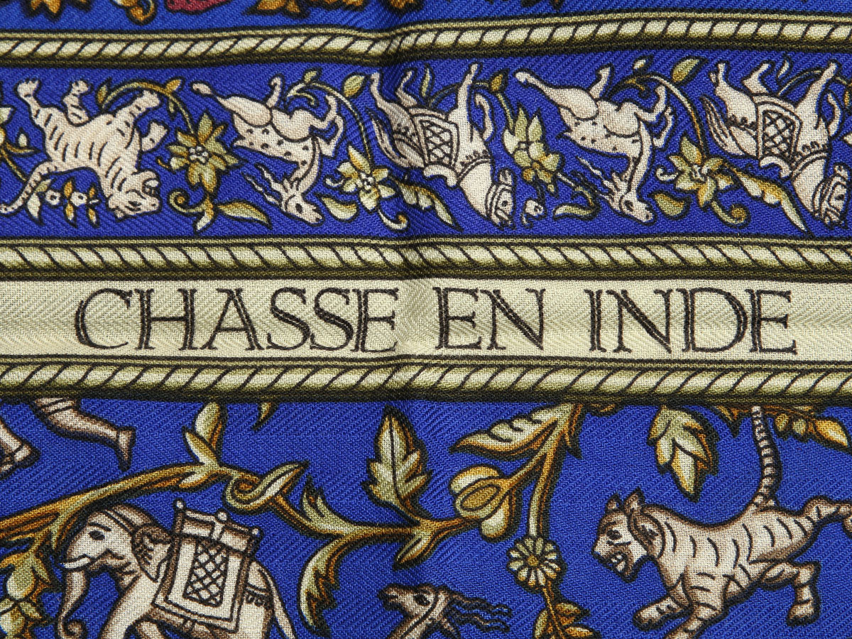 Hermès Chasse en Inde Cashmere Silk Shawl 140cm - Image 3