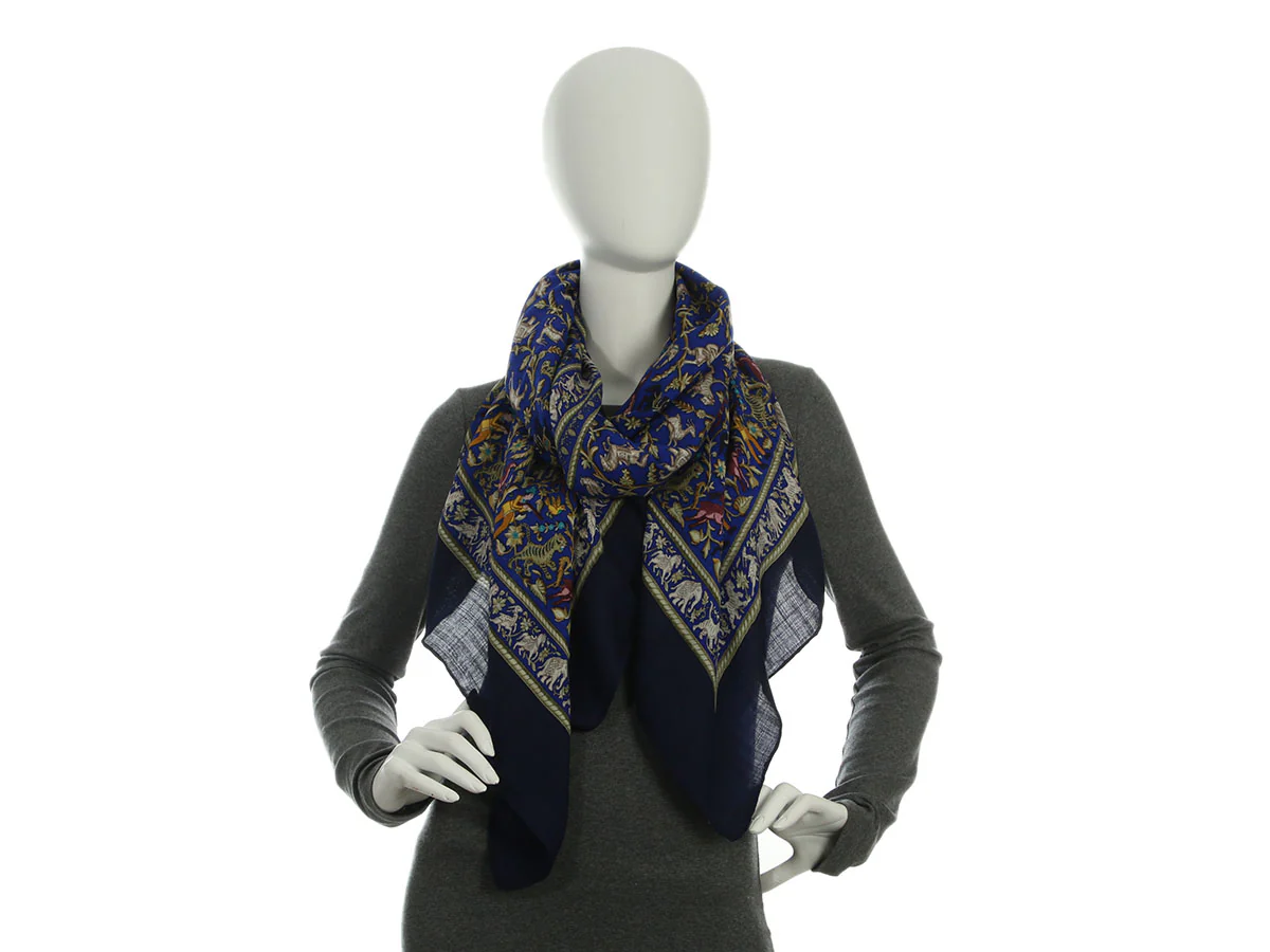 Hermès Chasse en Inde Cashmere Silk Shawl 140cm - Image 5