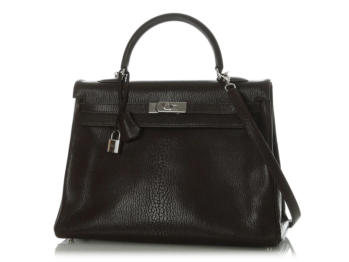 Hermès Marron Foncé Chèvre Kelly 35 - Image 2