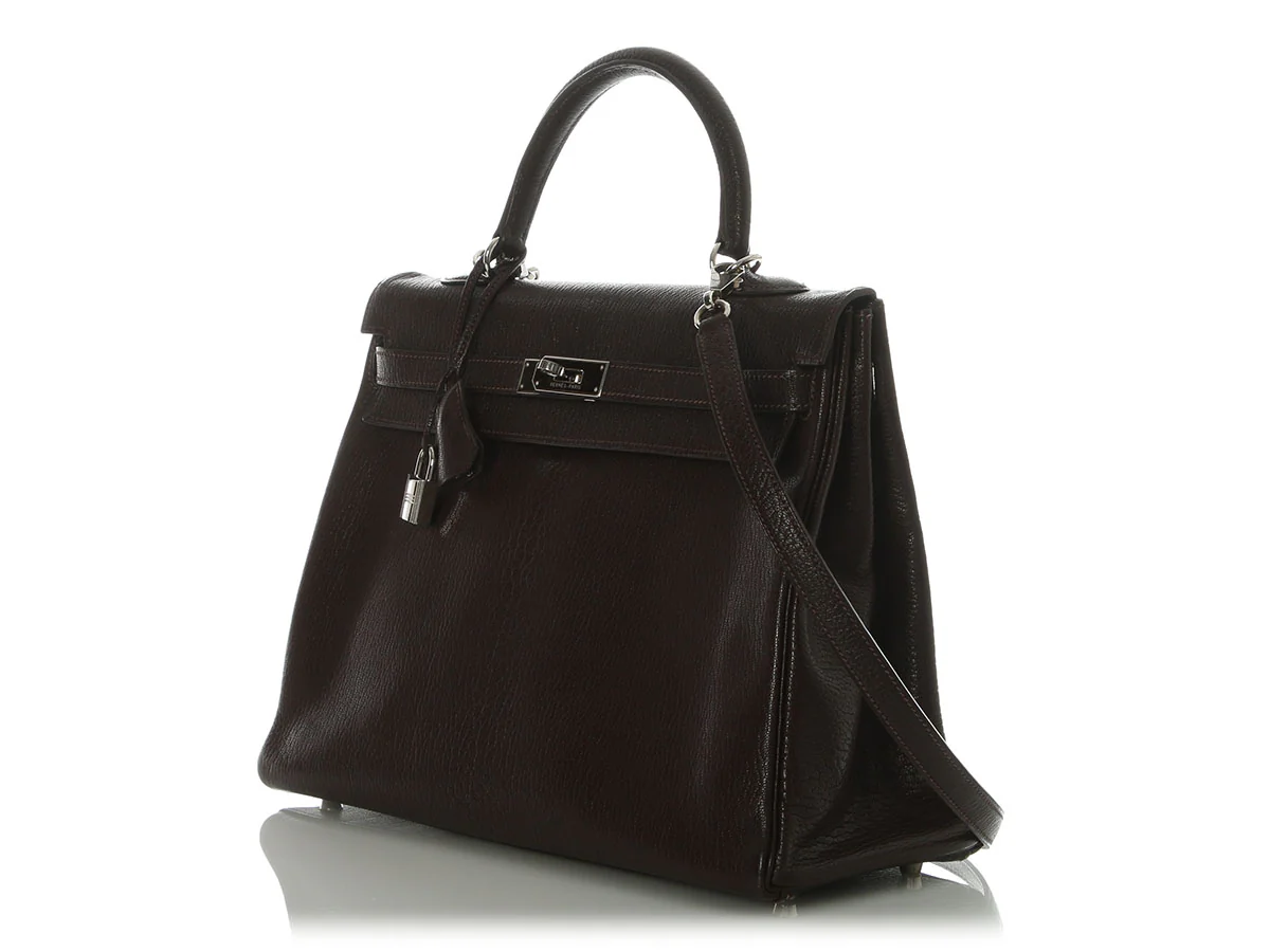 Hermès Marron Foncé Chèvre Kelly 35 - Image 3