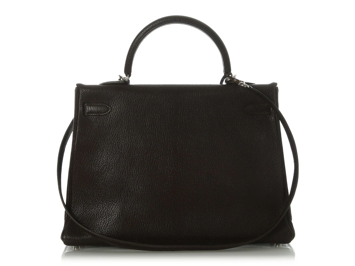 Hermès Marron Foncé Chèvre Kelly 35 - Image 4