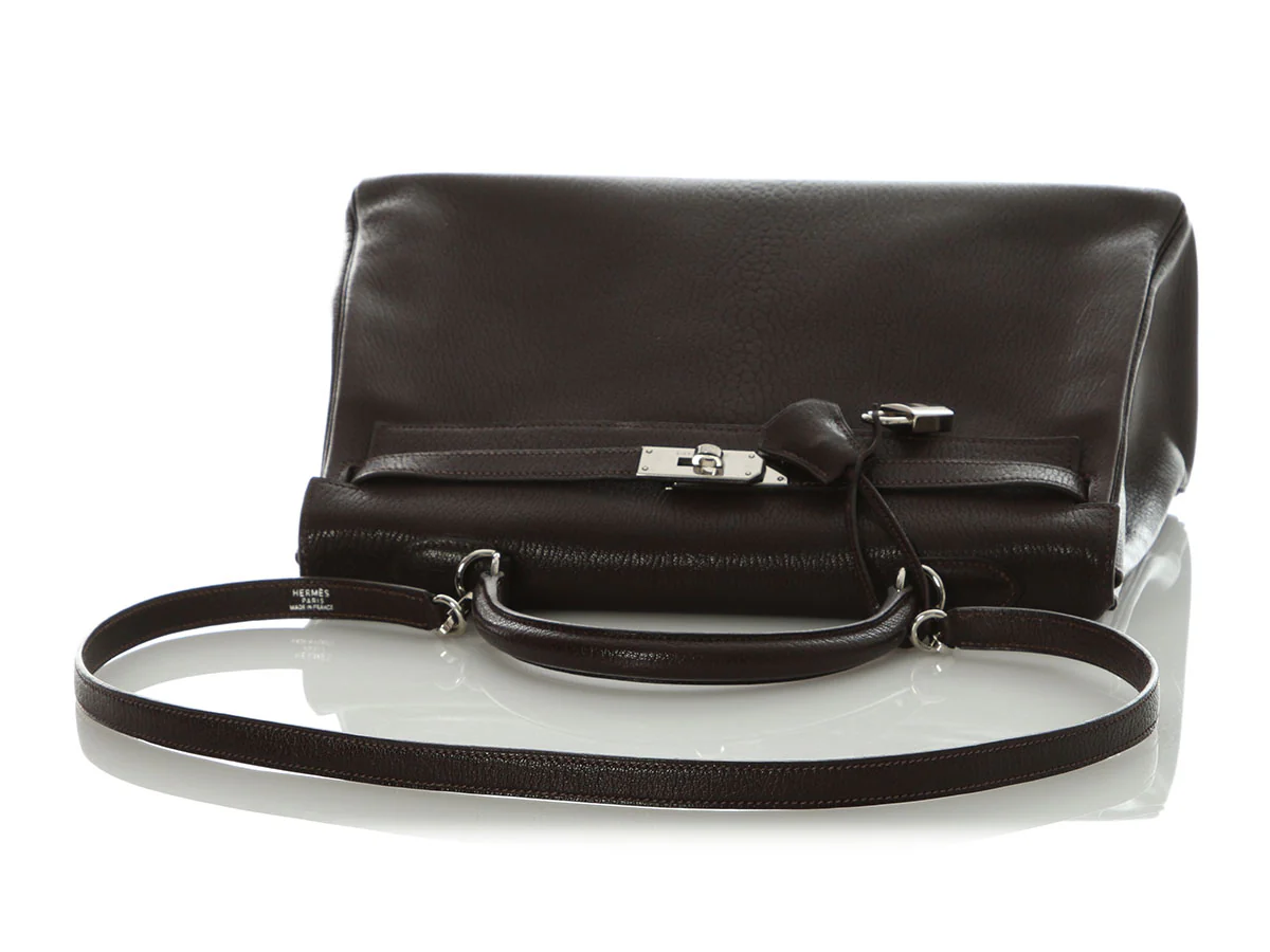 Hermès Marron Foncé Chèvre Kelly 35 - Image 7
