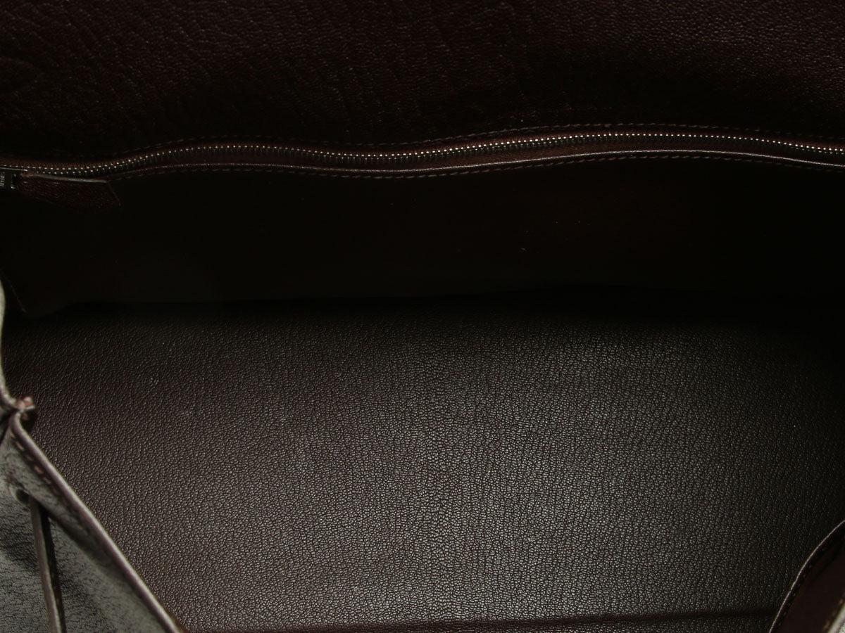 Hermès Marron Foncé Chèvre Kelly 35 - Image 9