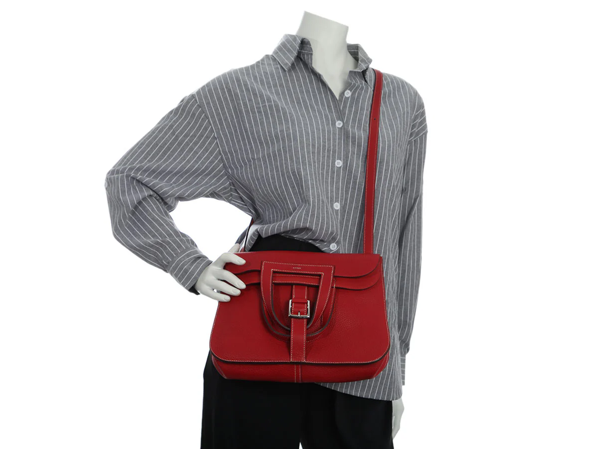 Hermès Red Clémence Halzan 31 - Image 10