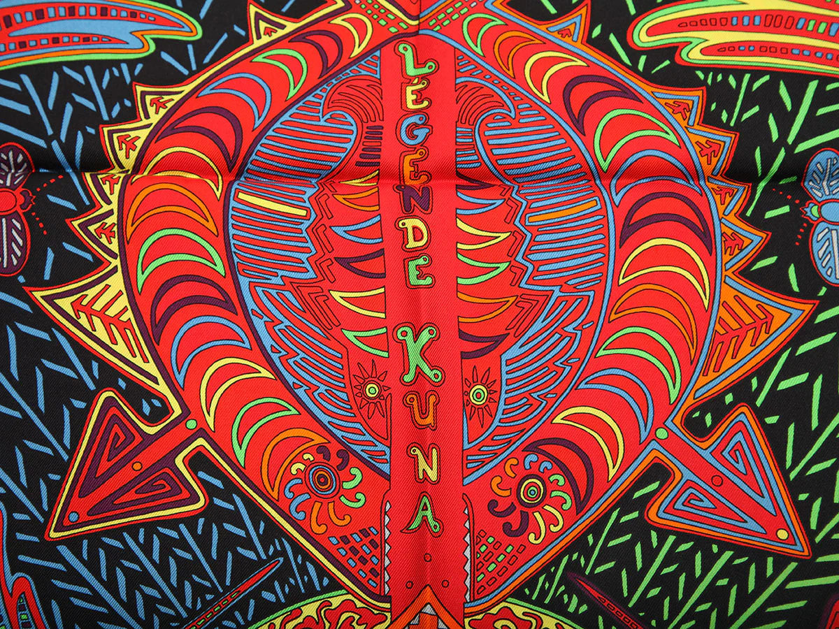 Hermès Légende Kuna Peuple de Panama Silk Scarf 90cm - Image 3