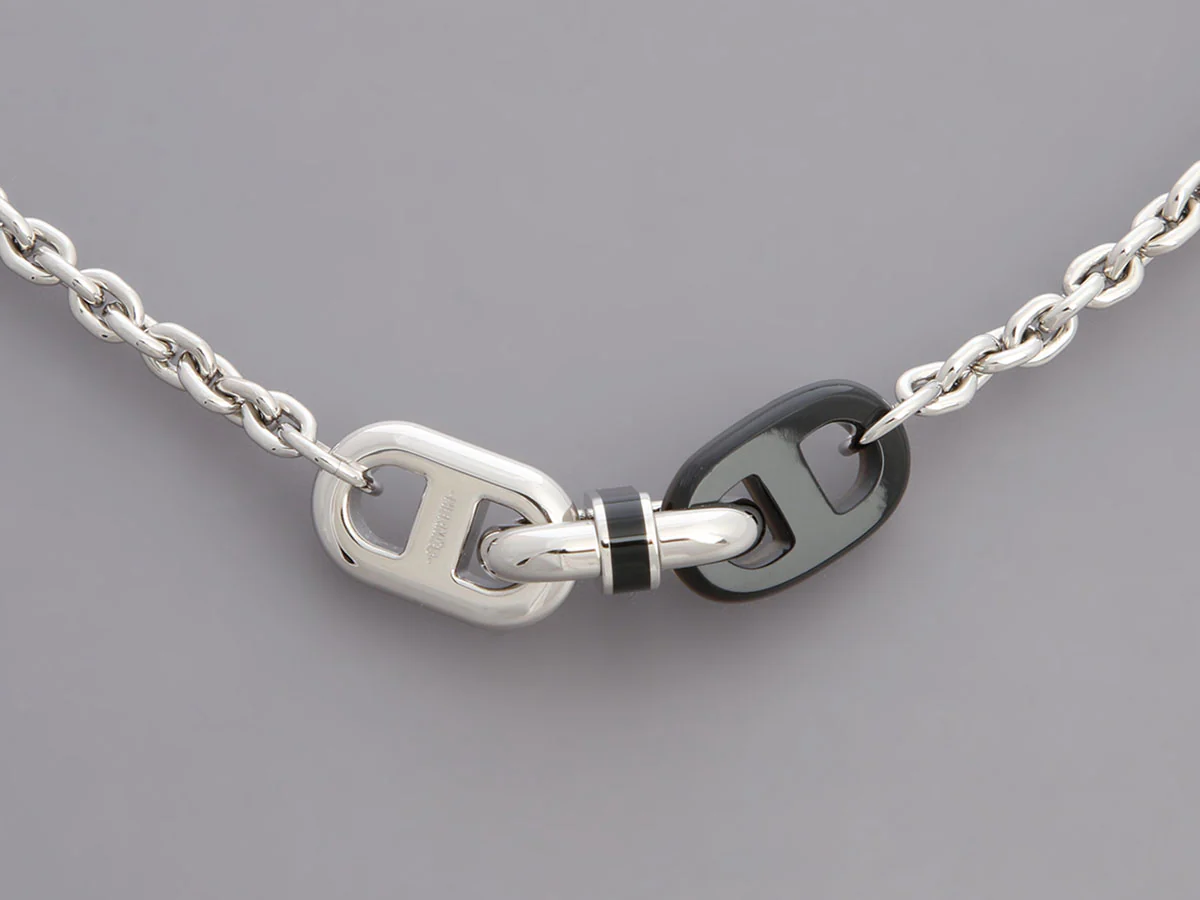 Hermès Palladium and Horn Maillon Necklace - Image 2