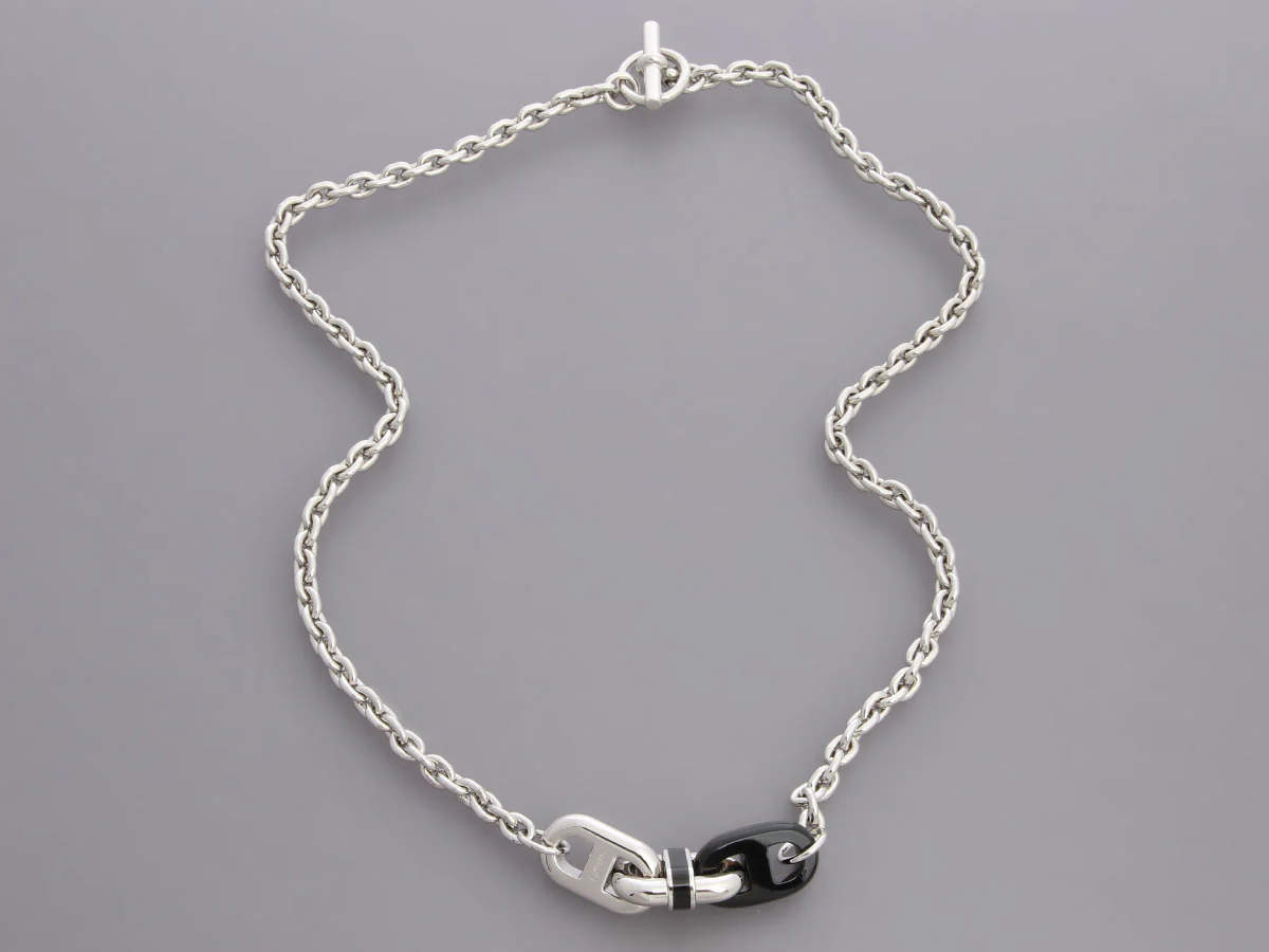 Hermès Palladium and Horn Maillon Necklace - Image 3
