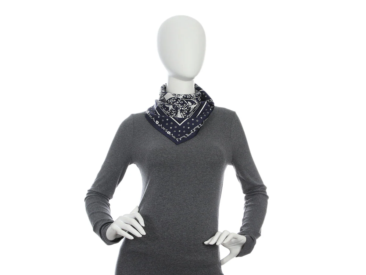 Hermès Peuple du Vent Silk Bandana Scarf 55cm - Image 4