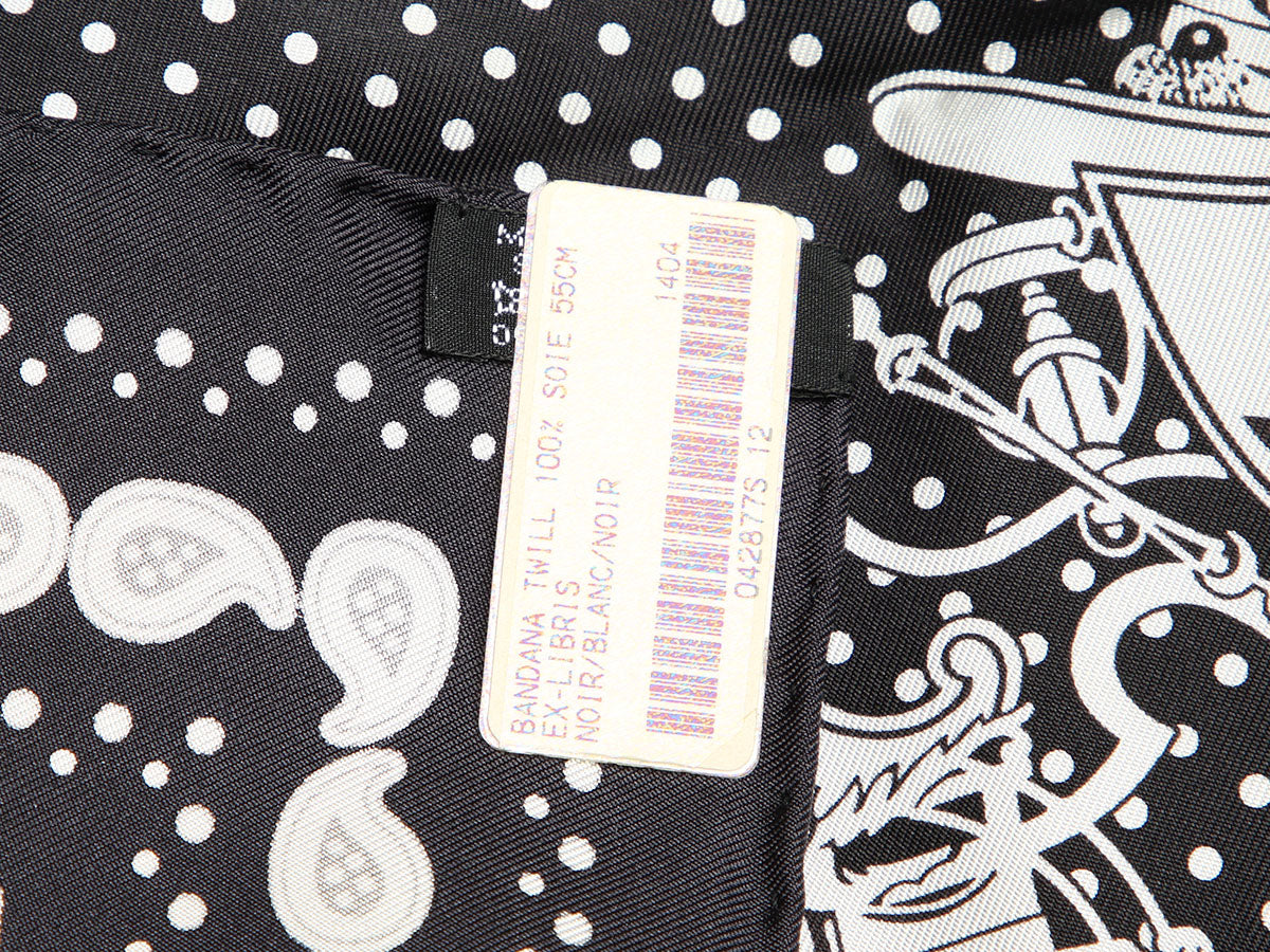 Hermès Ex-Libris Bandana Silk Scarf 55cm - Image 3