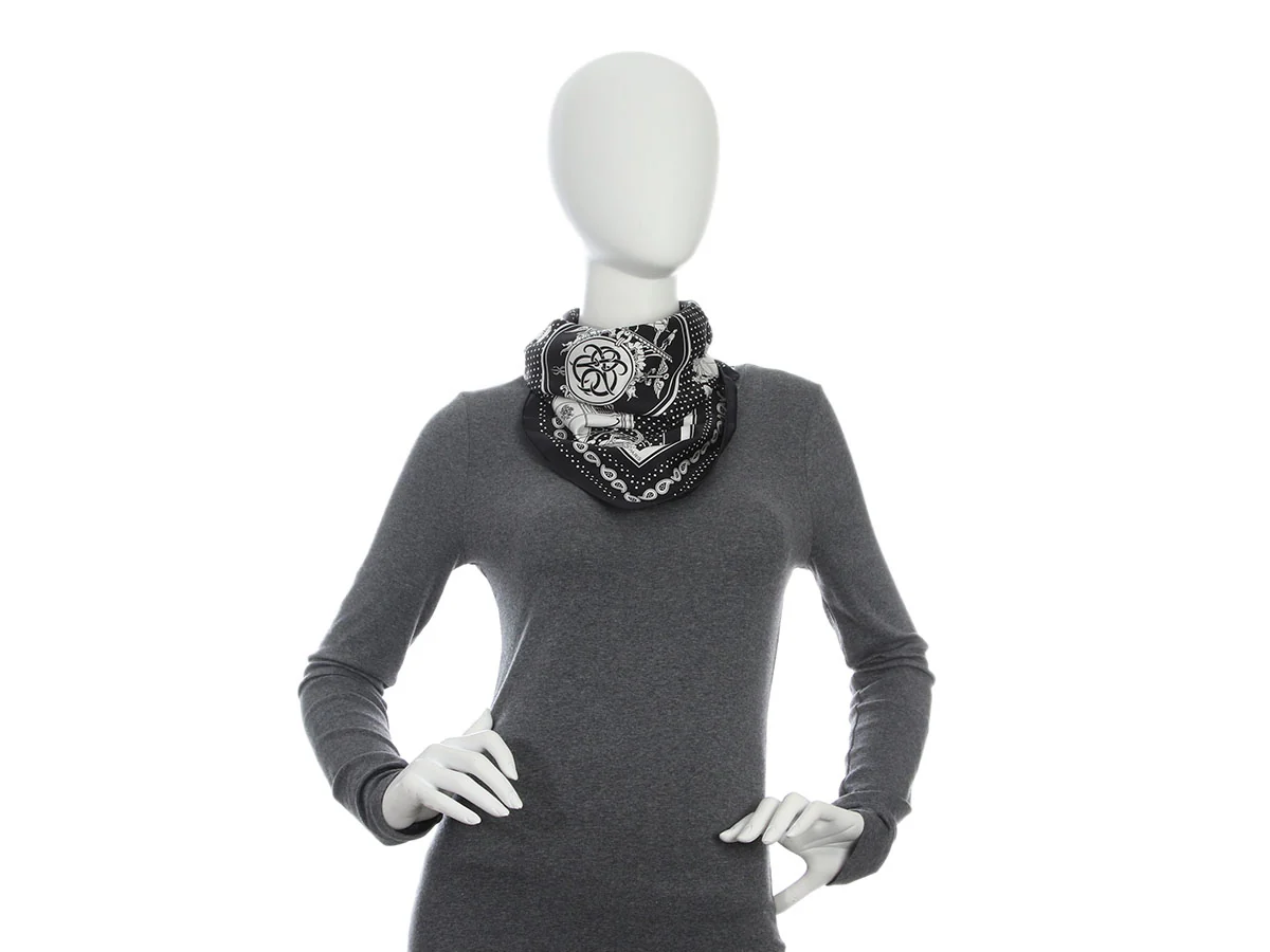 Hermès Ex-Libris Bandana Silk Scarf 55cm - Image 4