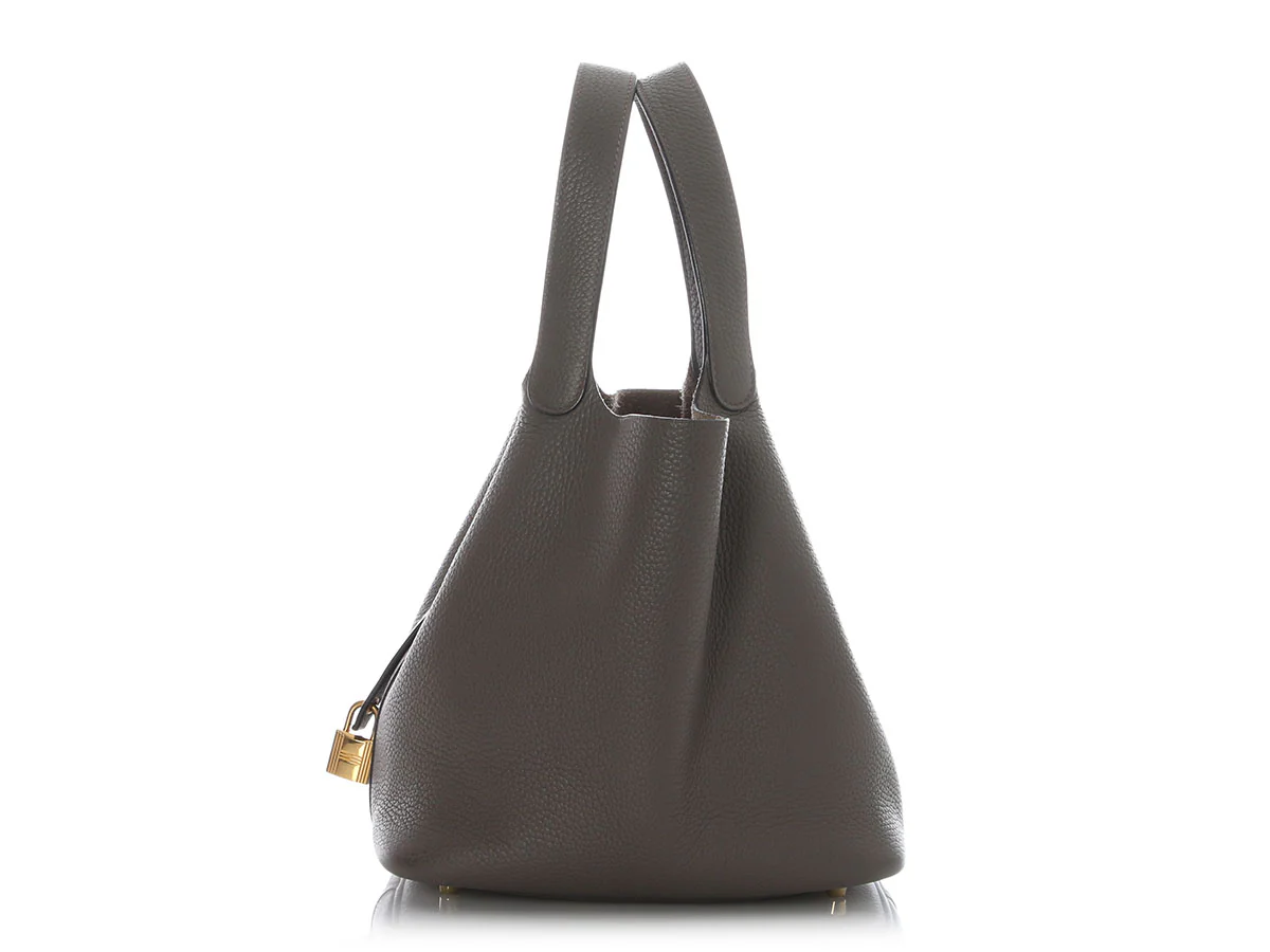 Hermès Gris Asphalte Clémence Picotin Lock 22