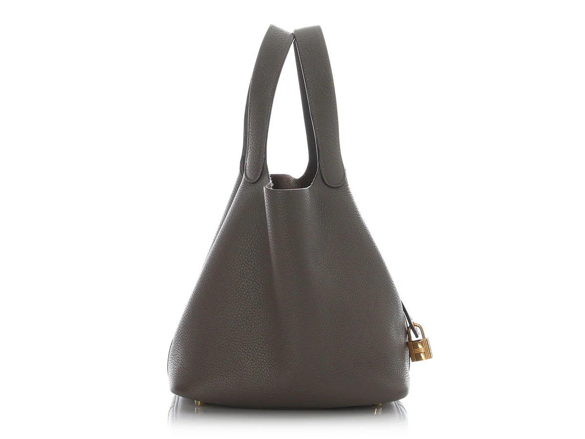 Hermès Gris Asphalte Clémence Picotin Lock 22 - Image 4