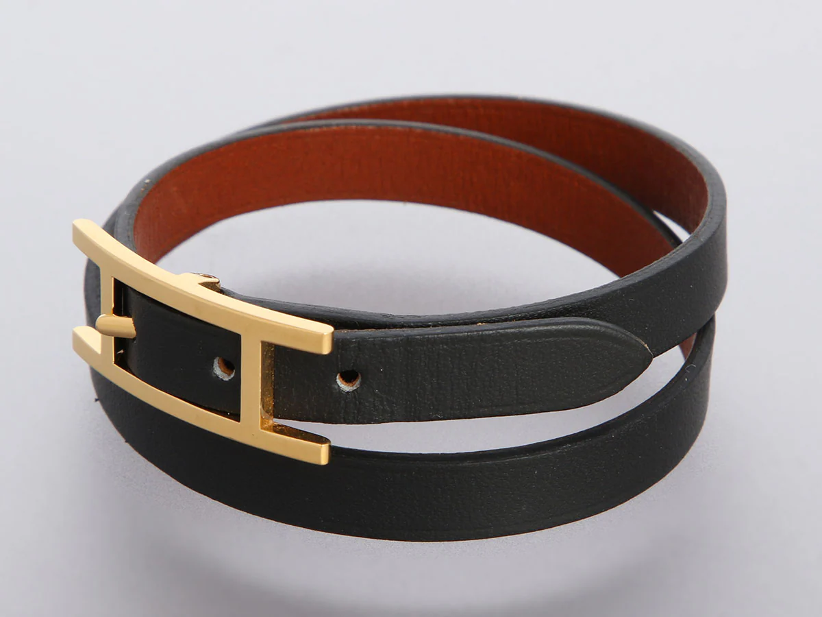 Hermès Black Swift Behapi Double Tour Bracelet - Image 3