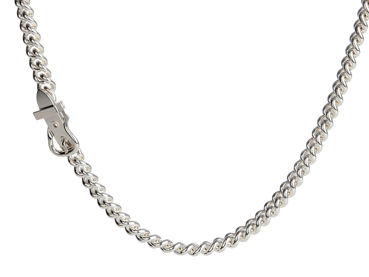 Hermès Sterling Silver Boucle Sellier Inflexible Necklace