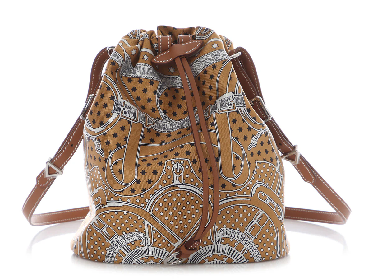 Hermès Sesame Silk and Gold Barenia Lassoie Bag