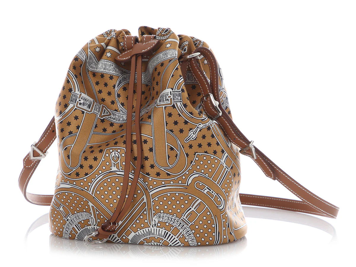 Hermès Sesame Silk and Gold Barenia Lassoie Bag - Image 2