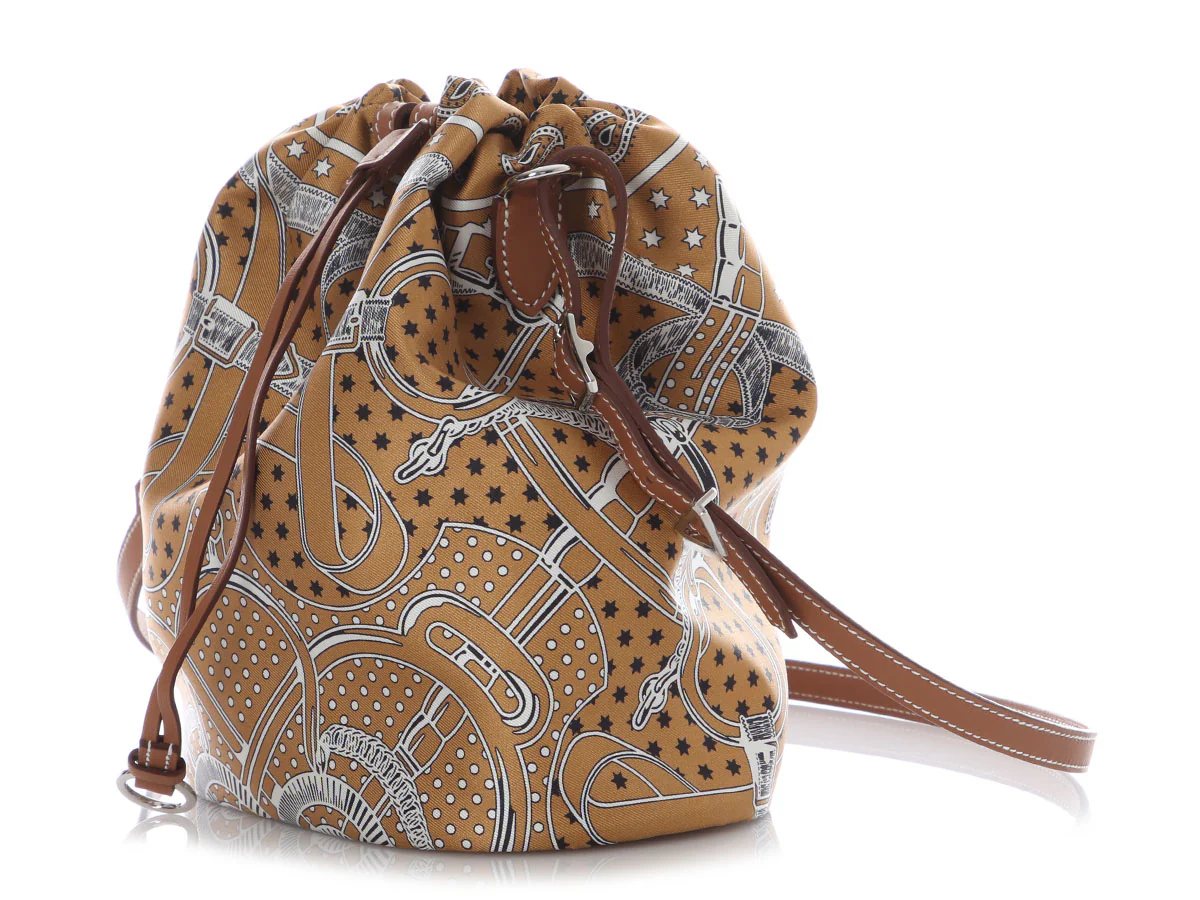 Hermès Sesame Silk and Gold Barenia Lassoie Bag - Image 3