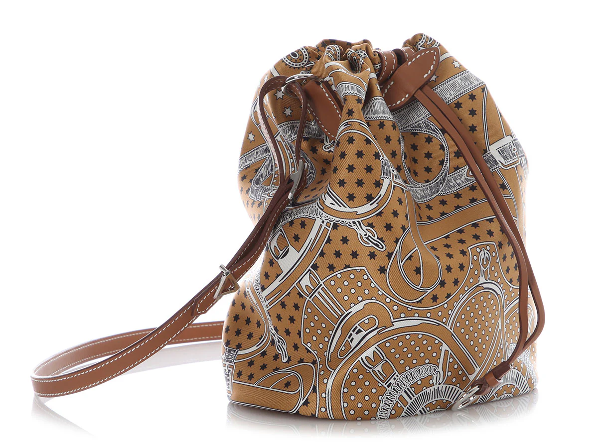 Hermès Sesame Silk and Gold Barenia Lassoie Bag - Image 5