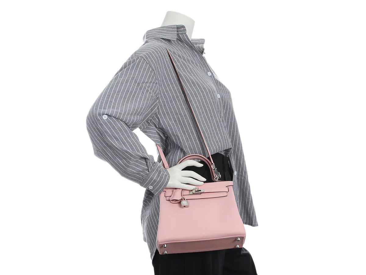 Hermès Rose Sakura Swift Kelly 25 - Image 12