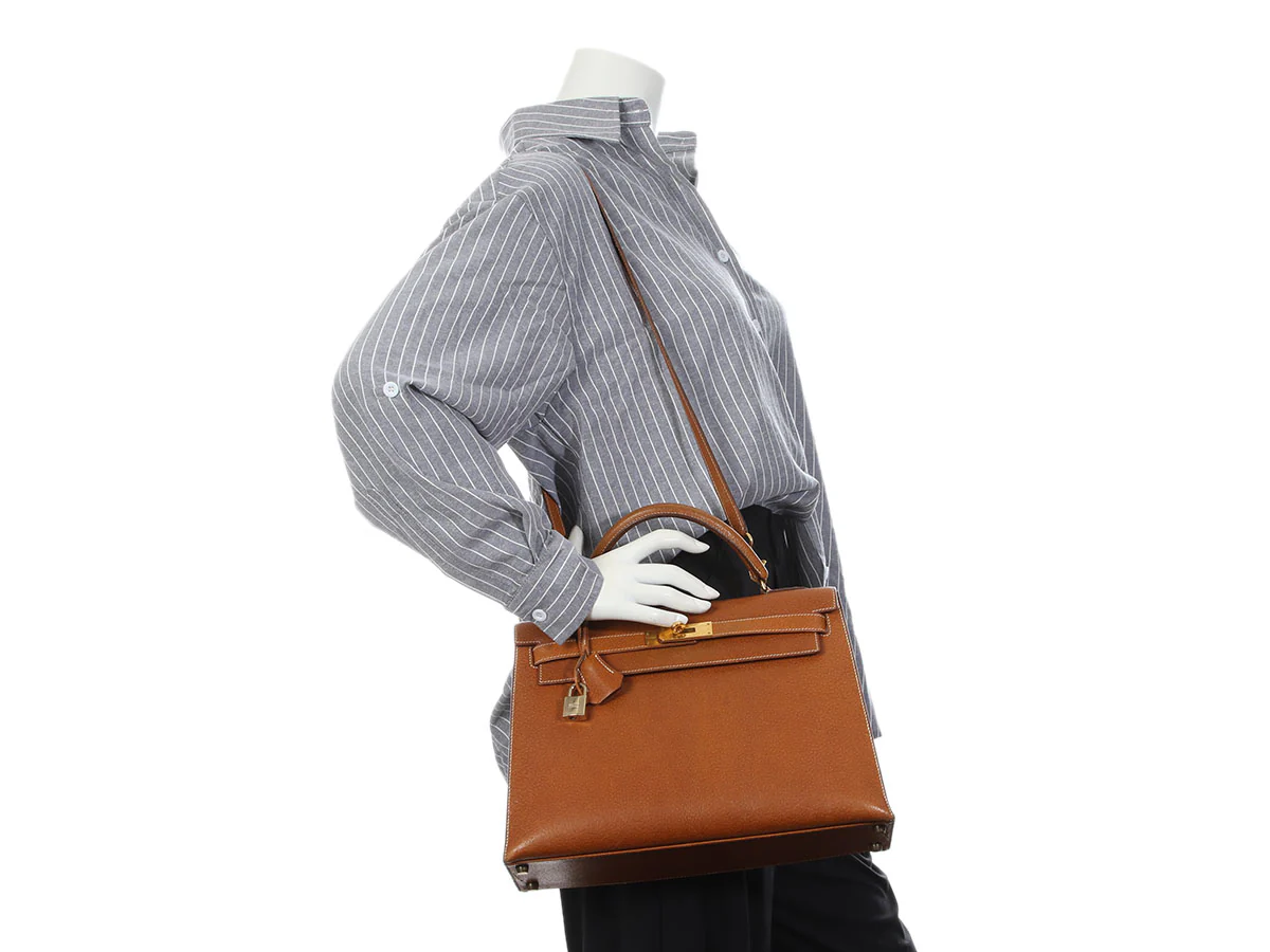 Hermès Vintage Gold Ardennes Kelly 32 - Image 11