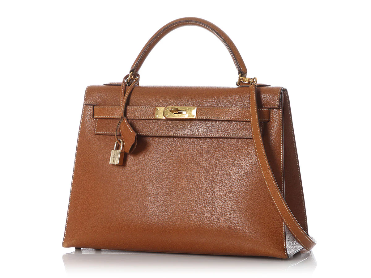 Hermès Vintage Gold Ardennes Kelly 32 - Image 2