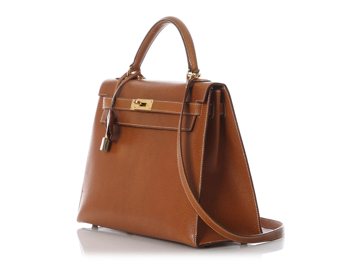 Hermès Vintage Gold Ardennes Kelly 32 - Image 3