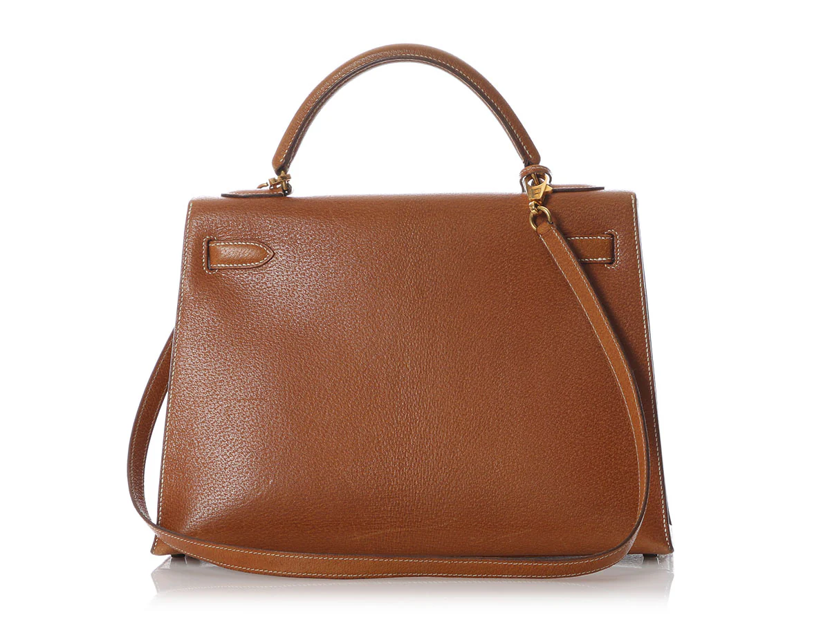 Hermès Vintage Gold Ardennes Kelly 32 - Image 4