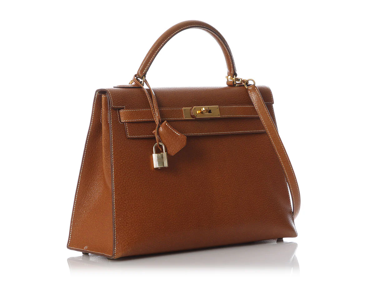 Hermès Vintage Gold Ardennes Kelly 32 - Image 5