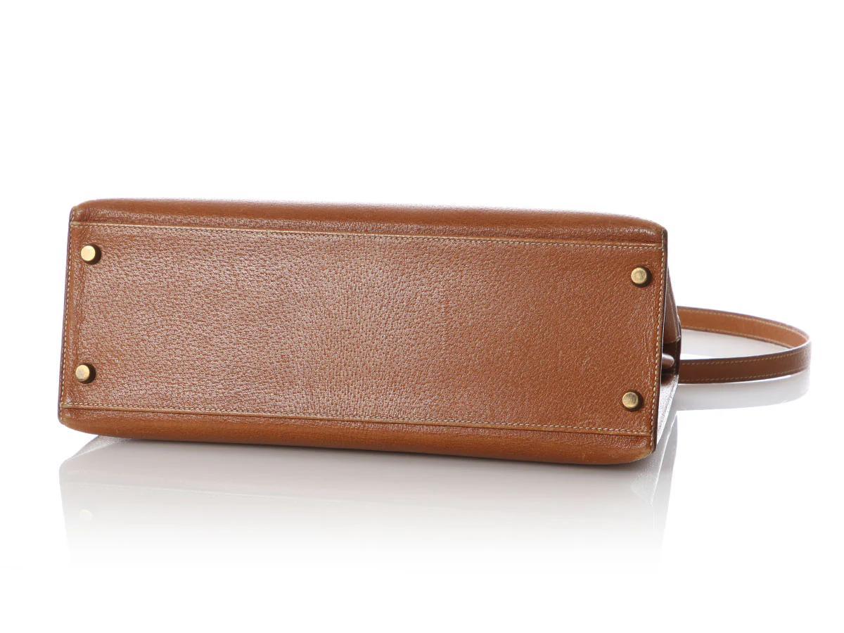 Hermès Vintage Gold Ardennes Kelly 32 - Image 6