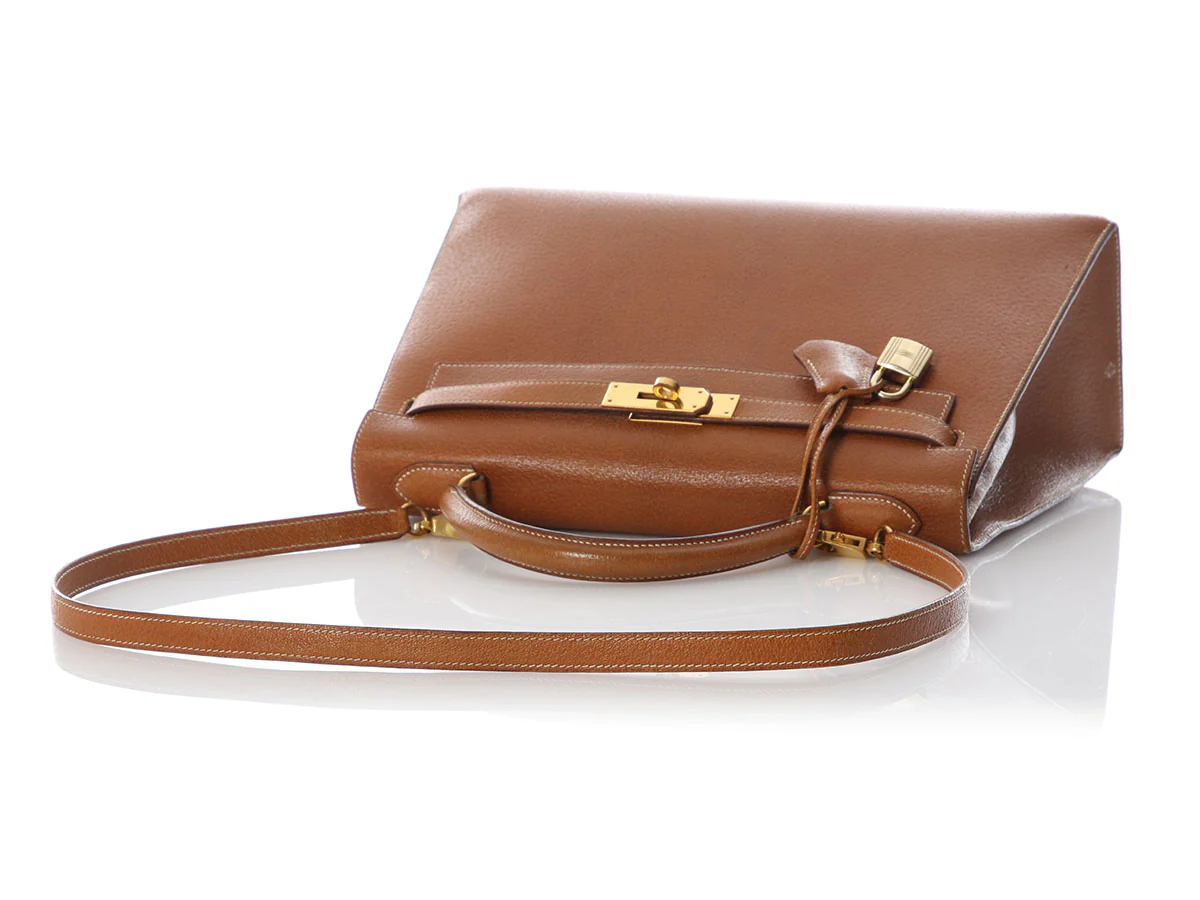 Hermès Vintage Gold Ardennes Kelly 32 - Image 7