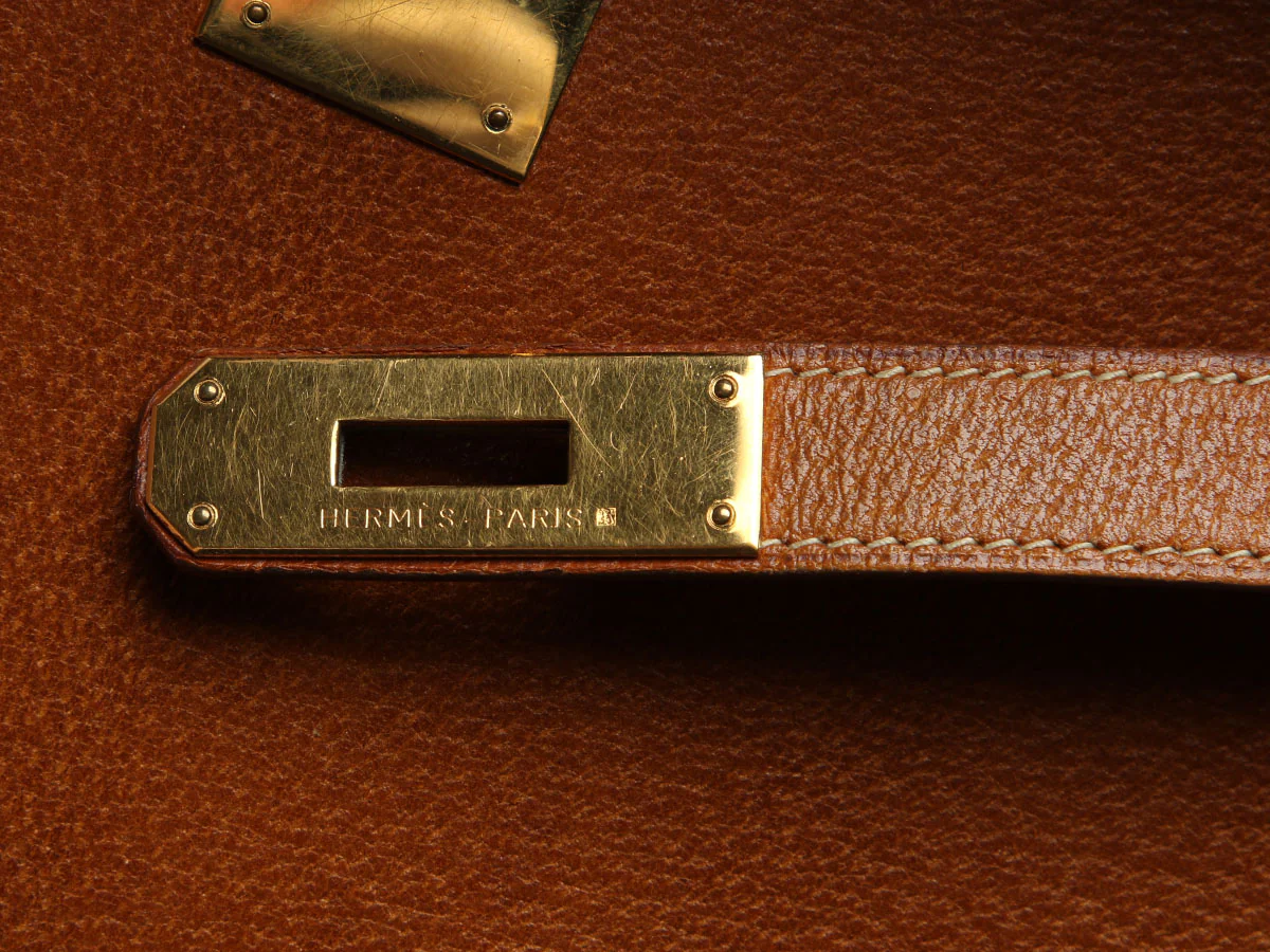 Hermès Vintage Gold Ardennes Kelly 32 - Image 9