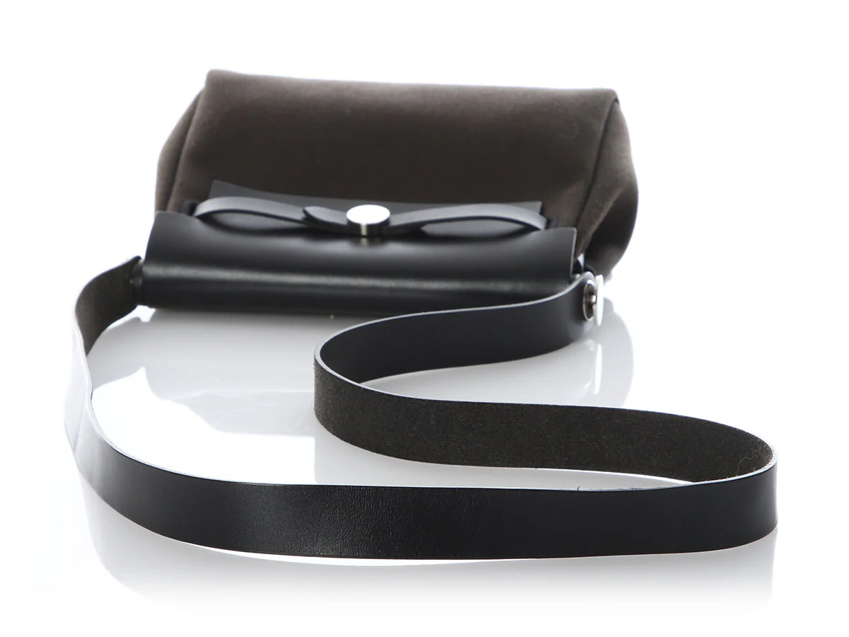 Hermès Mini Dark Bronze Military Toile and Noir Vache Hunter Herbag Zip - Image 7