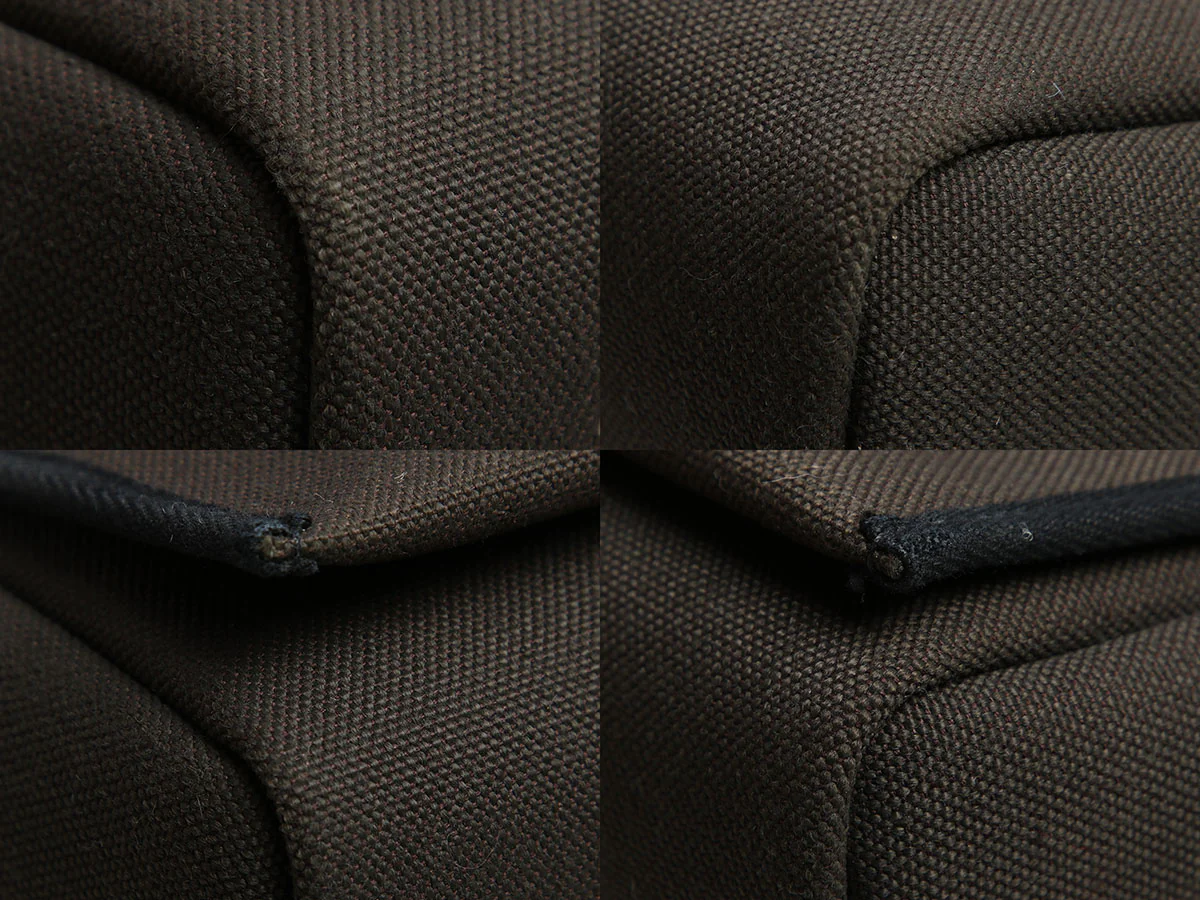 Hermès Mini Dark Bronze Military Toile and Noir Vache Hunter Herbag Zip - Image 8