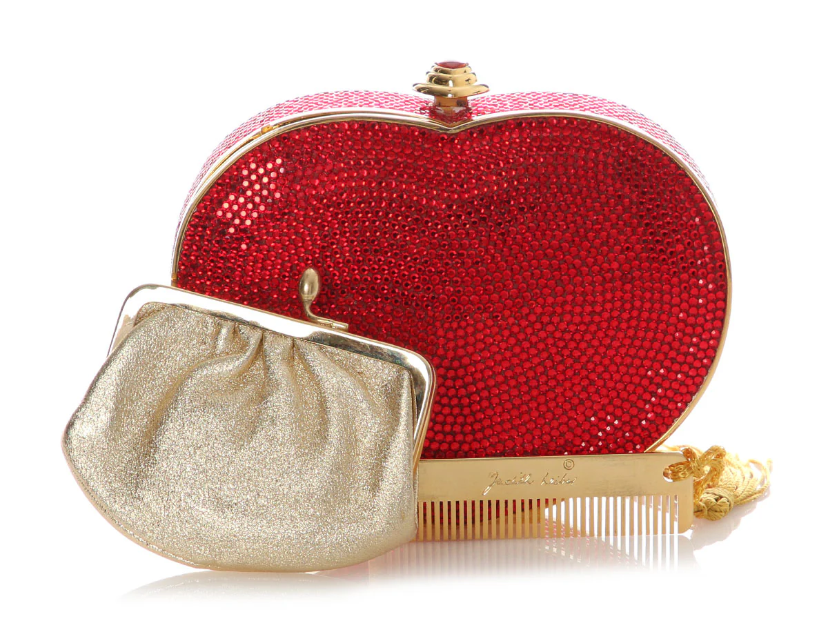 Judith Leiber Red Crystal Heart Minaudière - Image 2