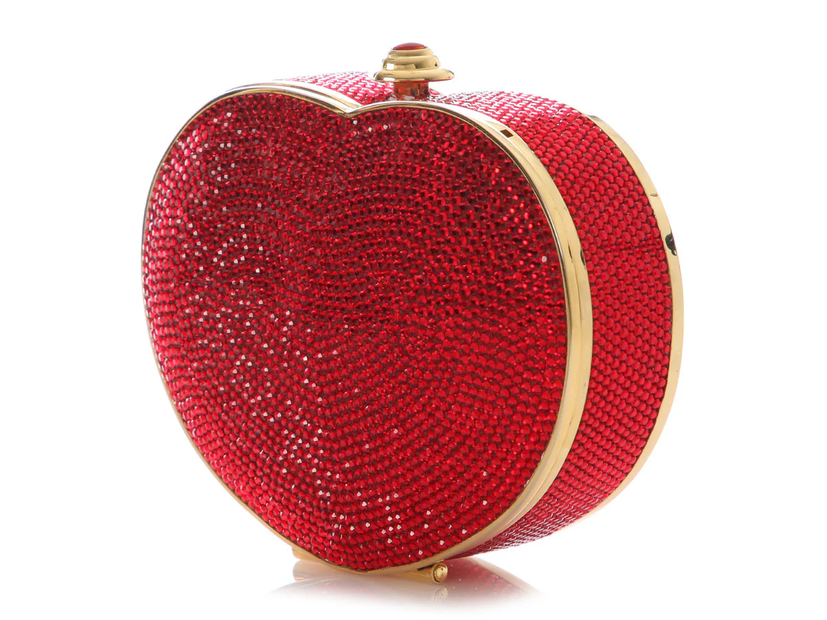 Judith Leiber Red Crystal Heart Minaudière - Image 4