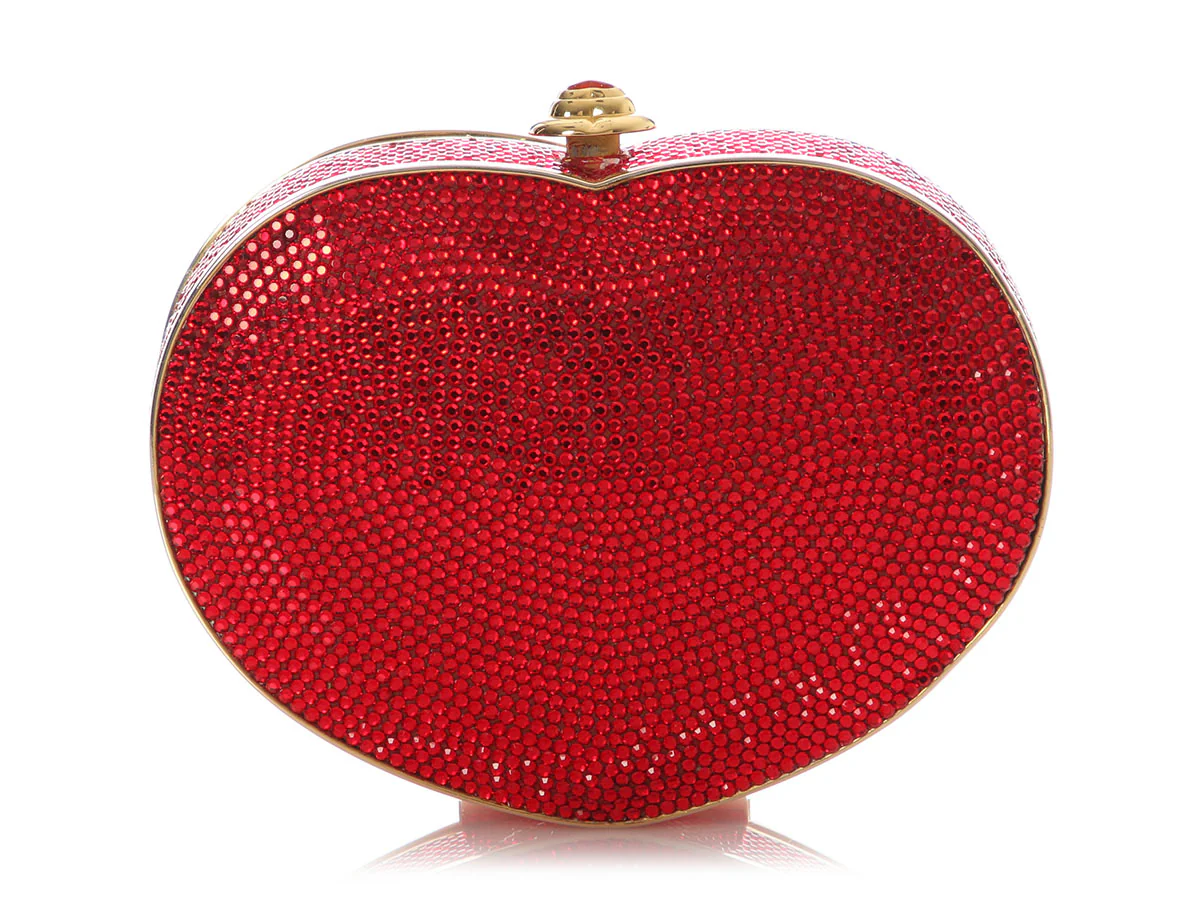 Judith Leiber Red Crystal Heart Minaudière - Image 5