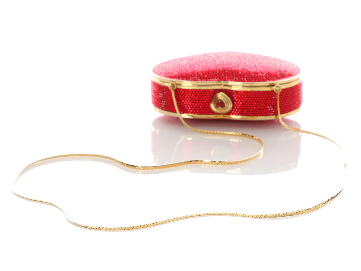 Judith Leiber Red Crystal Heart Minaudière - Image 8