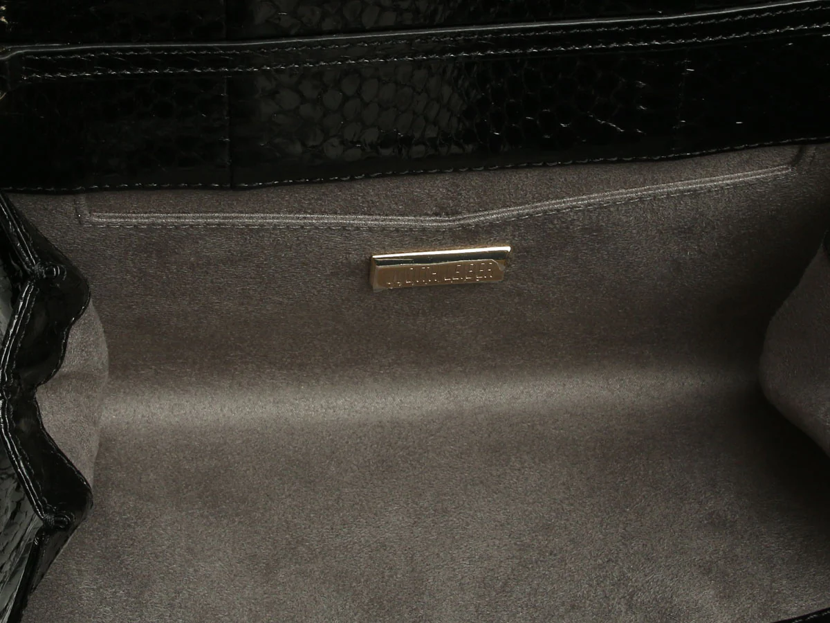 Judith Leiber Black Snakeskin Champagne Serpent Clutch - Image 8