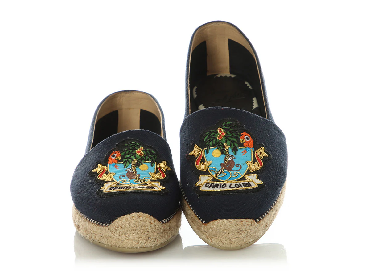 Christian Louboutin Navy Louganis Flat OIona Espadrilles - Image 2