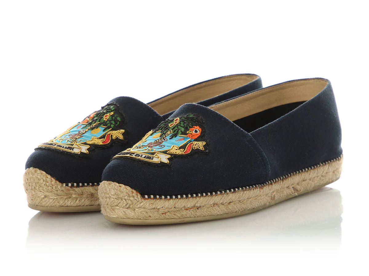 Christian Louboutin Navy Louganis Flat OIona Espadrilles - Image 3