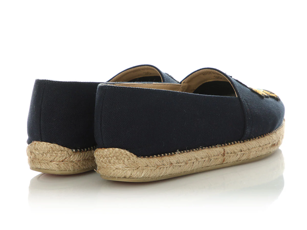 Christian Louboutin Navy Louganis Flat OIona Espadrilles - Image 4