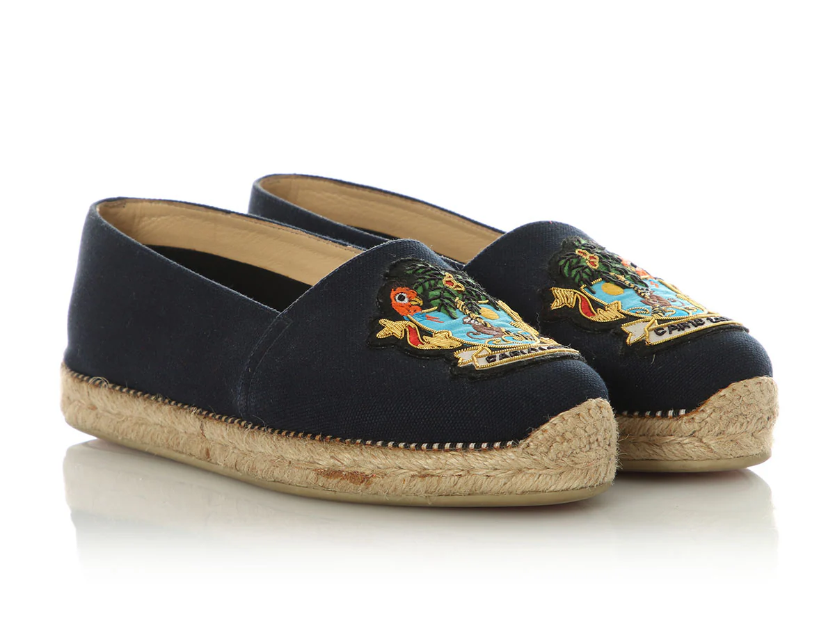 Christian Louboutin Navy Louganis Flat OIona Espadrilles - Image 5