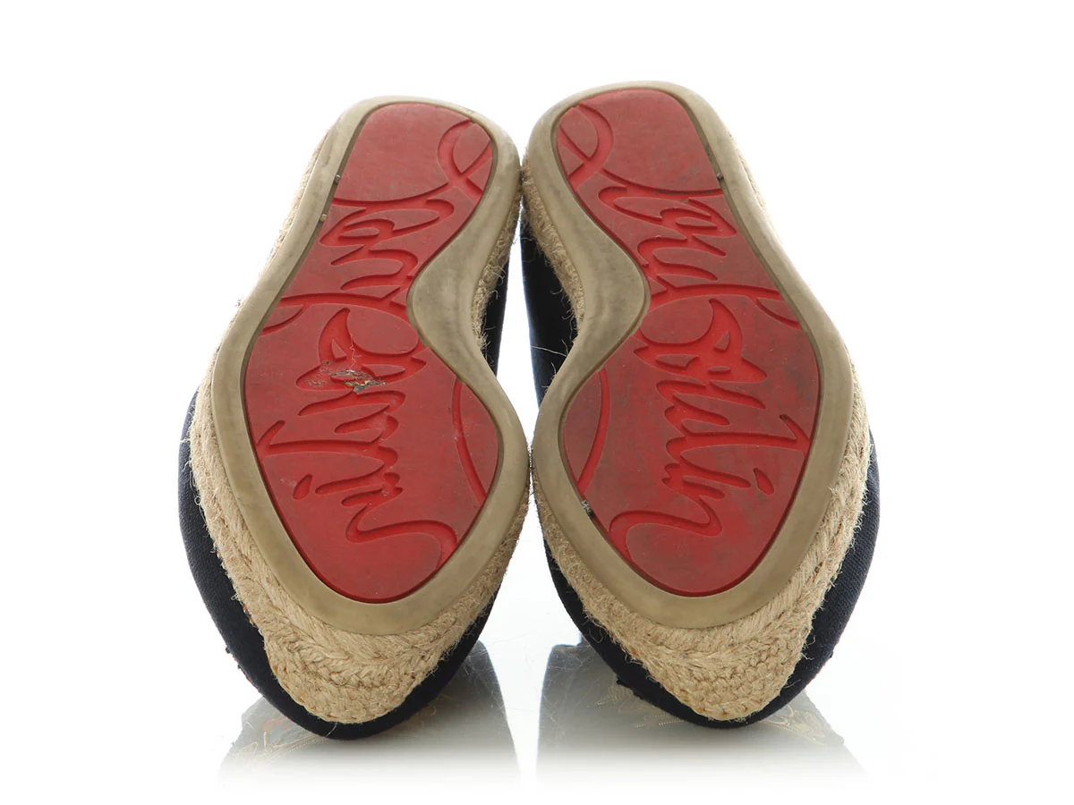 Christian Louboutin Navy Louganis Flat OIona Espadrilles - Image 6