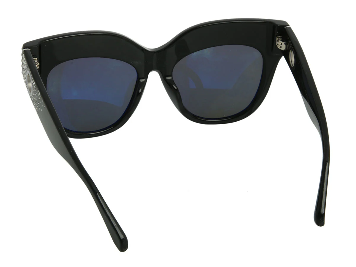 Linda Farrow Black Crystal Dunaway Cat Eye Sunglasses - Image 3